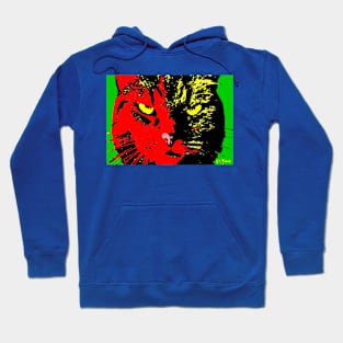 ANGRY CAT POP ART - RED YELLOW BLACK GREEN Hoodie